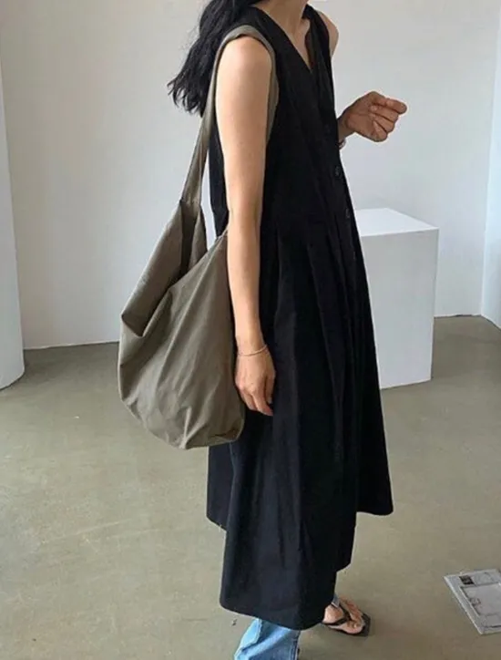 Hot Women's Long Dress Maxi Dress Linen-Inspired Dresses Casual Dress Stylish Casual Vacation Daily Date Regular Fit Plain Sleeveless V Neck Black Blue Apricot Summer Spring Women Dresses