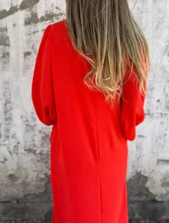 Hot Women's Long Dress Maxi Dress Casual Dress Maxi Dress Summer Dress Stylish Casual Lantern Sleeve Vacation Daily Date Regular Fit Plain Long Sleeve V Neck Pink Red Khaki Summer Spring Women Vacation Dresses