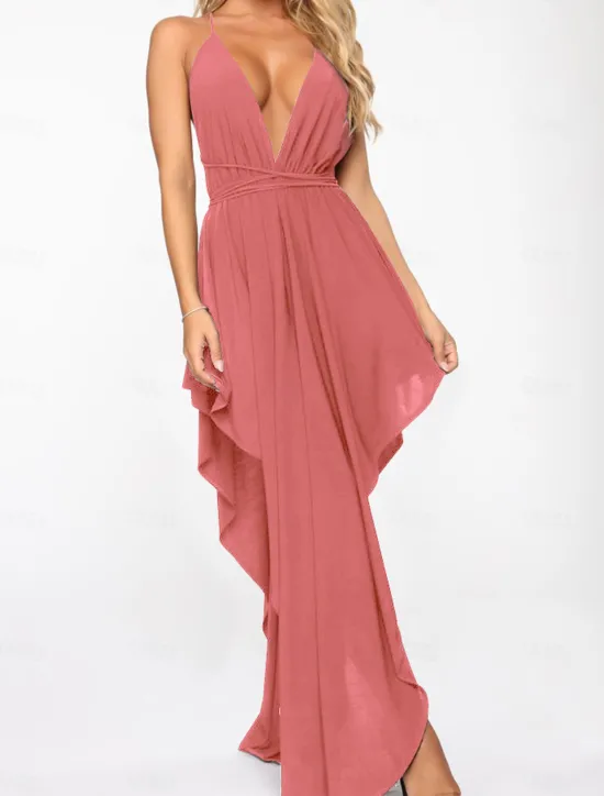 Women's Long Dress Maxi Dress White Dress Summer Dress Slip Dress Halter Neck Dress Hot Mature Sexy Dress Daily Club Regular Fit Plain Pure Color Sleeveless Halter Neck Deep V Black White Pink Summer Women White Dresses
