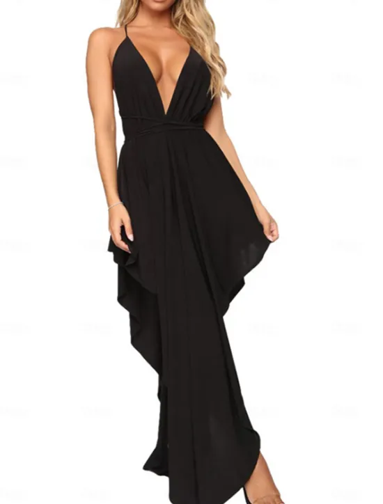 Women's Long Dress Maxi Dress White Dress Summer Dress Slip Dress Halter Neck Dress Hot Mature Sexy Dress Daily Club Regular Fit Plain Pure Color Sleeveless Halter Neck Deep V Black White Pink Summer Women White Dresses
