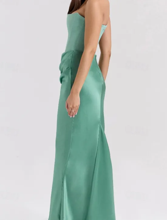 New Women's Long Dress Maxi Dress White Dress Graduation Dress Prom Dress Party Dress Elegant Fashion Party Special Occasion Evening Party Regular Fit Plain Sleeveless Strapless Black White Pink Red Women White Dresses