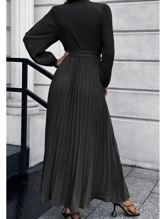 Hot Women's Long Dress Maxi Dress Cocktail Dress Ruched Dress Elegant Fashion Birthday Tea Party Going out Regular Fit Plain Long Sleeve V Neck Black Green Summer Women Cocktail Dress