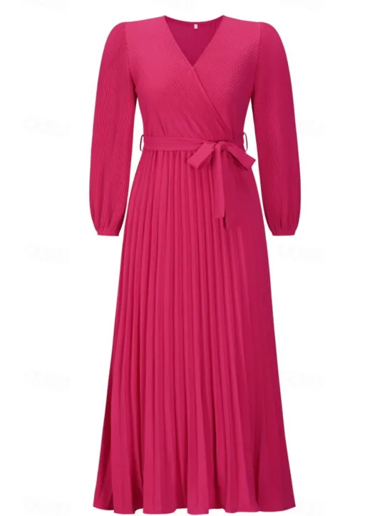 Hot Women's Long Dress Maxi Dress Cocktail Dress Ruched Dress Elegant Fashion Birthday Tea Party Going out Regular Fit Plain Long Sleeve V Neck Black Green Summer Women Cocktail Dress