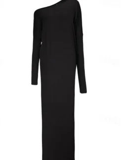 Sale Women's Long Dress Maxi Dress Casual Dress Classic Modern Outdoor Vacation Daily Regular Fit Plain Long Sleeve Crew Neck Black Blue Khaki Gray Summer Women T Shirt Dresses