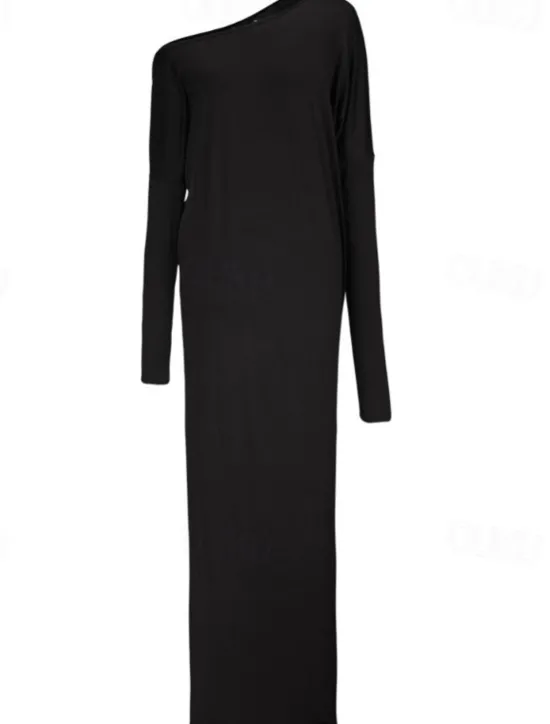 Sale Women's Long Dress Maxi Dress Casual Dress Classic Modern Outdoor Vacation Daily Regular Fit Plain Long Sleeve Crew Neck Black Blue Khaki Gray Summer Women T Shirt Dresses