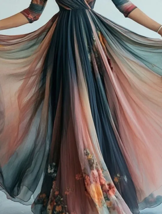 Hot Women's Long Dress Maxi Dress Casual Dress Swing Dress Floral Dress Summer Dress Boho Dress Vintage Vacation Daily Holiday Regular Fit Floral Long Sleeve V Neck Summer Women Floral Dresses