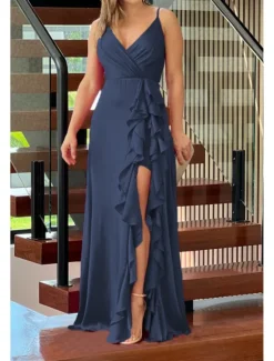 Hot Women's Long Dress Maxi Dress Prom Dress Party Dress Cocktail Dress Slip Dress Fashion Party Special Occasion Date Regular Fit Plain Sleeveless Spaghetti Strap Green Dark Blue Rose Red Summer Women Cocktail Dress