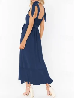 Best Women's Long Dress Maxi Dress Graduation Dress A Line Dress Summer Dress Cami Dress Elegant Stylish Vacation Daily Date Regular Fit Plain Sleeveless Square Neck Black White Light Green Pink Summer Women White Dresses