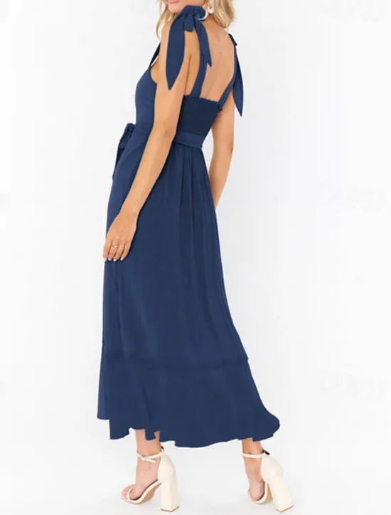 Best Women's Long Dress Maxi Dress Graduation Dress A Line Dress Summer Dress Cami Dress Elegant Stylish Vacation Daily Date Regular Fit Plain Sleeveless Square Neck Black White Light Green Pink Summer Women White Dresses