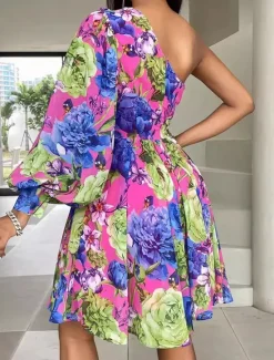 Discount Women's Long Dress Maxi Dress Casual Dress A Line Dress Stylish Casual Vacation Daily Regular Fit Graphic 3/4 Length Sleeve Asymmetrical Black Pink Summer Women Cocktail Dress