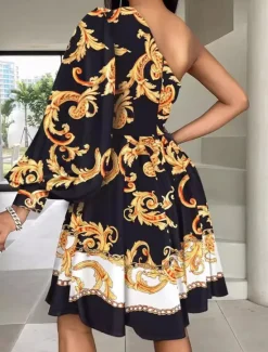 Discount Women's Long Dress Maxi Dress Casual Dress A Line Dress Stylish Casual Vacation Daily Regular Fit Graphic 3/4 Length Sleeve Asymmetrical Black Pink Summer Women Cocktail Dress