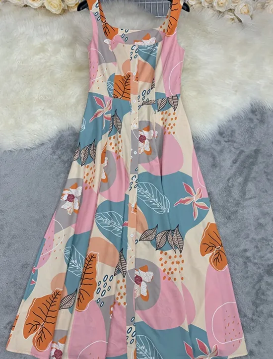 Hot Women's Long Dress Maxi Dress Floral Dress Print Dress Fashion Modern Outdoor Vacation Holiday Regular Fit Flower Sleeveless U Neck Summer Women Floral Dresses