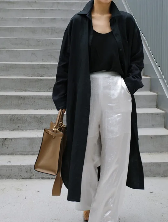 Online Women's Long Dress Maxi Dress Linen-Inspired Dresses Shirt Dress Casual Dress Cotton Linen Dress Stylish Casual Vacation Daily Date Regular Fit Plain Long Sleeve Lapel Black Navy Blue Apricot Summer Women Dresses