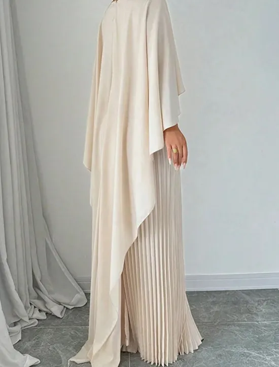 New Women's Long Dress Maxi Dress Casual Dress Fashion Batwing Sleeve Outdoor Party Holiday Regular Fit Plain Long Sleeve Crew Neck Black Red Beige Summer Women Work Dresses
