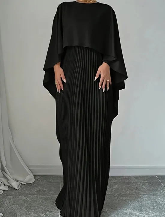 New Women's Long Dress Maxi Dress Casual Dress Fashion Batwing Sleeve Outdoor Party Holiday Regular Fit Plain Long Sleeve Crew Neck Black Red Beige Summer Women Work Dresses