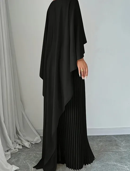 New Women's Long Dress Maxi Dress Casual Dress Fashion Batwing Sleeve Outdoor Party Holiday Regular Fit Plain Long Sleeve Crew Neck Black Red Beige Summer Women Work Dresses