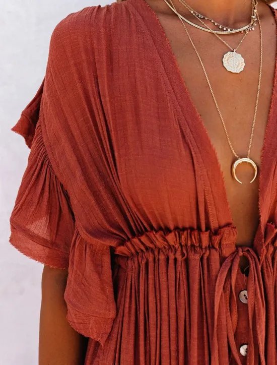 Women's Long Dress Maxi Dress Party Dress Casual Dress Swing Dress Pure Color Fashion Casual Outdoor Daily Vacation Ruffle Backless Short Sleeve V Neck Dress Loose Fit ArmyGreen White Red Summer Women White Dresses