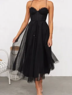 Discount Women's Long Dress Maxi Dress Casual Dress Cocktail Dress Wedding Guest Dress Chiffon Dress Fashion Outdoor Party Holiday Regular Fit Plain Sleeveless V Neck Black Pink Brown Summer Women Cocktail Dress