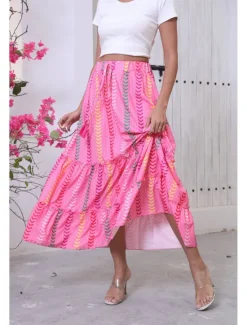 New Women's Long Skirt Bohemia Boho Long Maxi High Waist Skirts Graphic Color Block Patchwork Print Micro-elastic Holiday Beach Summer Polyester Women Skirts