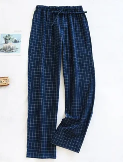 Hot Women's Loungewear Pants Lounge Pants Grid / Plaid Fashion Casual Soft Home Street Daily Cotton Breathable Long Pant Elastic Waist Fall Winter Home Outfits Women Sleepwear