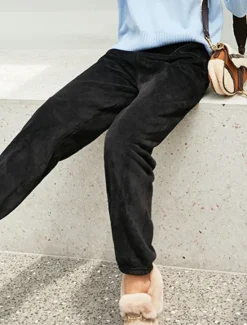 Online Women's Loungewear Pants Pure Color Warm Fashion Simple Home Daily Going out Coral Fleece Coral Velvet Pant Fall Winter Home Outfits Women Pants