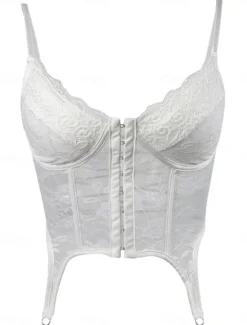 Sale Women's Loungewear Pure Color Corsets Carnival Party Valentine's Day Breathable Straps Sleeveless Lace Backless Chest pads Summer Spring Home Outfits Women Shapewear