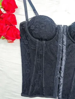 Hot Women's Loungewear Pure Color Corsets Carnival Party Valentine's Day Breathable Straps Sleeveless Lace Backless Summer Spring Home Outfits Women Shapewear