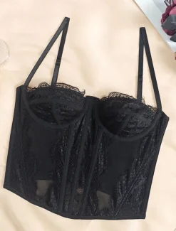 Discount Women's Loungewear Pure Color Corsets Carnival Party Valentine's Day Breathable Straps Sleeveless Lace Backless Summer Spring Home Outfits Women Shapewear