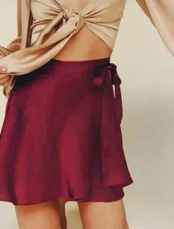 Best Women's Mardi Gras Skirt A Line Mini High Waist Skirts Bow Solid Colored Daily Holiday Summer Satin Fashion Casual Wine Black-White Black Pink Carnival Theme Women Skirts