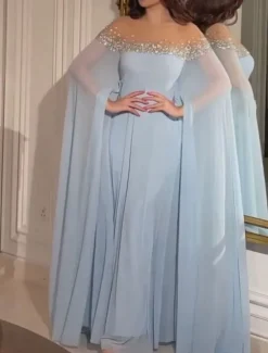 Clearance Women's Maxi Dress A Line Dress Off The Shoulder Dress Elegant Party Cocktail Party Wedding Guest Date Regular Fit Solid Color Long Sleeve Crew Neck Off Shoulder Pink Blue Summer Women Cocktail Dress