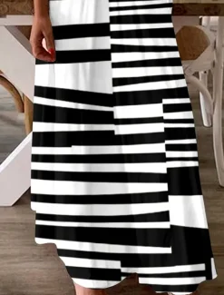 Discount Women's Maxi Dress A Line Dress Summer Dress Slip Dress Vacation Casual Regular Fit Graphic Stripe Sleeveless V Neck Summer Spring Women Vacation Dresses