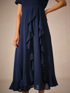 Best Women's Maxi Dress A Line Dress Elegant Formal Wedding Wedding Guest Loose Fit Solid Color Short Sleeve Asymmetrical V Neck Summer Spring Women Cocktail Dress