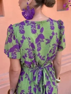 Discount Women's Maxi Dress Casual Dress A Line Dress Stylish Casual Vacation Daily Regular Fit Floral Short Sleeve V Neck Summer Women Vacation Dresses|Spring Dresses