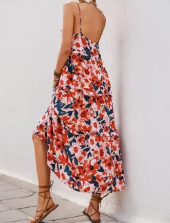 Hot Women's Maxi Dress Casual Dress Swing Dress A Line Dress Stylish Casual Vacation Daily Regular Fit Floral Sleeveless Strap Summer Women Spring Dresses
