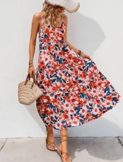Hot Women's Maxi Dress Casual Dress Swing Dress A Line Dress Stylish Casual Vacation Daily Regular Fit Floral Sleeveless Strap Summer Women Spring Dresses