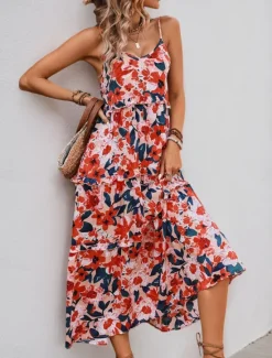 Hot Women's Maxi Dress Casual Dress Swing Dress A Line Dress Stylish Casual Vacation Daily Regular Fit Floral Sleeveless Strap Summer Women Spring Dresses