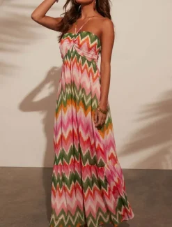Clearance Women's Maxi Dress Casual Dress A Line Dress Slip Dress Boho Dress Stylish Casual Vacation Daily Regular Fit Floral Sleeveless Halter Neck Spring Fall Women Spring Dresses