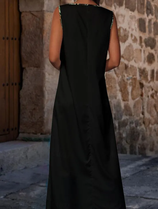 Clearance Women's Maxi Dress Casual Dress Sundress Summer Dress Vintage Ethnic Tribal Vacation Party Street Loose Fit Paisley Sleeveless Crew Neck Black White Blue Summer Women Casual Dress