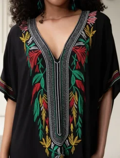 Discount Women's Maxi Dress Casual Dress Boho Dress Casual Vacation Daily Regular Fit Floral Half Sleeve V Neck Red Blue Gold Summer Spring Fall Women Floral Dresses