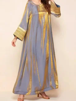 Online Women's Maxi Dress Casual Dress Cocktail Dress Wedding Guest Dress Chiffon Dress Elegant Casual Vacation Regular Fit Plain Long Sleeve Crew Neck Black Navy Blue Purple Fall Women Cocktail Dress