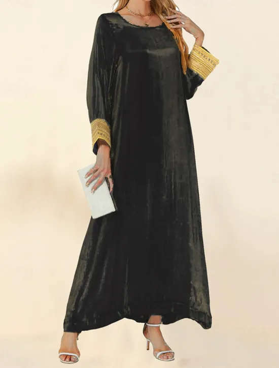 Online Women's Maxi Dress Casual Dress Cocktail Dress Wedding Guest Dress Chiffon Dress Elegant Casual Vacation Regular Fit Plain Long Sleeve Crew Neck Black Navy Blue Purple Fall Women Cocktail Dress
