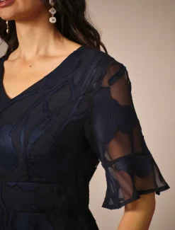 Outlet Women's Maxi Dress Cocktail Dress Wedding Guest Dress Semi Formal Dress A Line Dress Elegant Work Birthday Flutter Sleeve Wedding Guest Cocktail Party Formal Evening Regular Fit Solid Color Plain Women Cocktail Dress