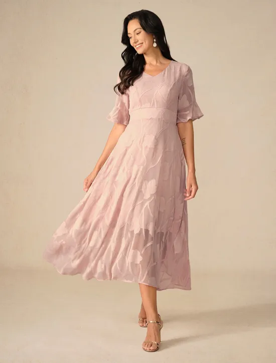 Outlet Women's Maxi Dress Cocktail Dress Wedding Guest Dress Semi Formal Dress A Line Dress Elegant Work Birthday Flutter Sleeve Wedding Guest Cocktail Party Formal Evening Regular Fit Solid Color Plain Women Cocktail Dress