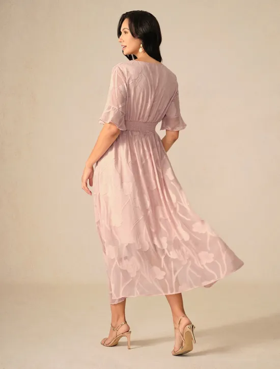 Outlet Women's Maxi Dress Cocktail Dress Wedding Guest Dress Semi Formal Dress A Line Dress Elegant Work Birthday Flutter Sleeve Wedding Guest Cocktail Party Formal Evening Regular Fit Solid Color Plain Women Cocktail Dress