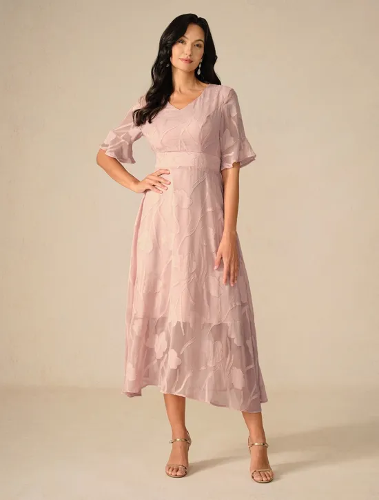 Outlet Women's Maxi Dress Cocktail Dress Wedding Guest Dress Semi Formal Dress A Line Dress Elegant Work Birthday Flutter Sleeve Wedding Guest Cocktail Party Formal Evening Regular Fit Solid Color Plain Women Cocktail Dress