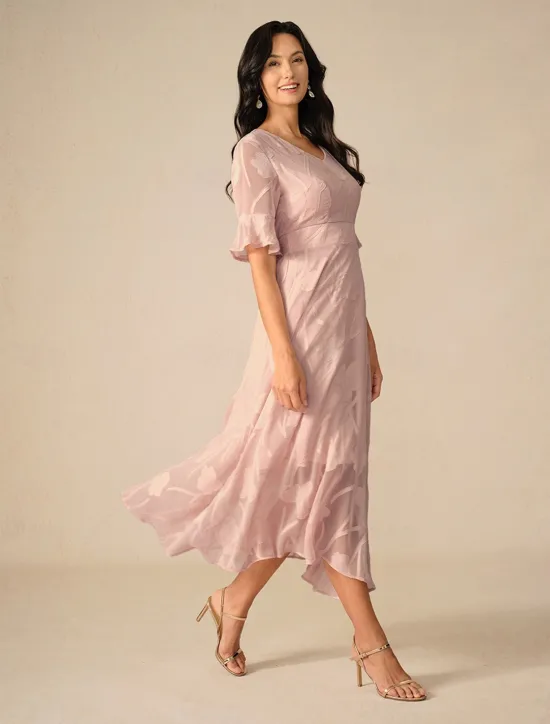 Outlet Women's Maxi Dress Cocktail Dress Wedding Guest Dress Semi Formal Dress A Line Dress Elegant Work Birthday Flutter Sleeve Wedding Guest Cocktail Party Formal Evening Regular Fit Solid Color Plain Women Cocktail Dress