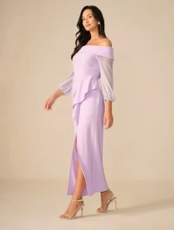 Discount Women's Maxi Dress Cocktail Dress Bodycon Elegant Party Regular Fit Solid Color Long Sleeve Off Shoulder Summer Spring Fall Winter Women Cocktail Dress