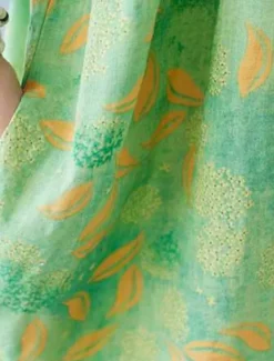 Online Women's Maxi Dress Cotton Linen Dresses Casual Dress Swing Dress Cotton Maxi Dress Basic Casual Vacation Daily Regular Fit Floral Short Sleeve Crew Neck Summer Women Dresses|Spring Dresses
