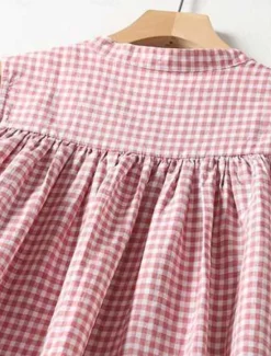 Discount Women's Maxi Dress Cotton Linen Dresses Casual Dress Tank Dress Cotton Maxi Dress Basic Casual Vacation Daily Regular Fit Plaid Sleeveless V Neck Summer Women Dresses