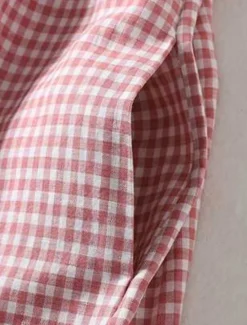 Discount Women's Maxi Dress Cotton Linen Dresses Casual Dress Tank Dress Cotton Maxi Dress Basic Casual Vacation Daily Regular Fit Plaid Sleeveless V Neck Summer Women Dresses